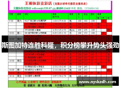 斯图加特连胜科隆，积分榜攀升势头强劲